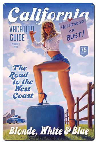 Hollywood or Bust - Tin Sign - XL, Greg Hildebrandt