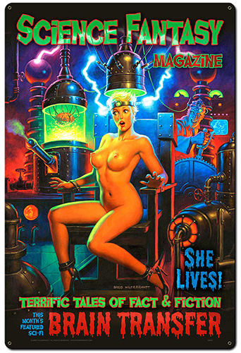 Brain Transfer - Tin Sign - Small, Greg Hildebrandt