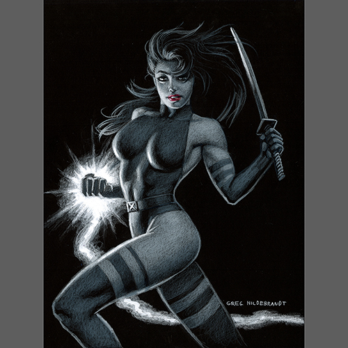 Psylocke - Blackboard, Greg Hildebrandt